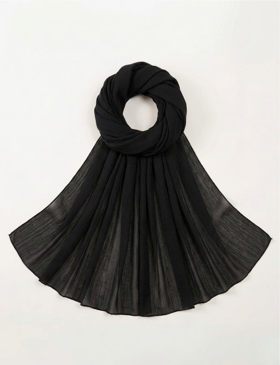 Black Soft Georgette Scarf