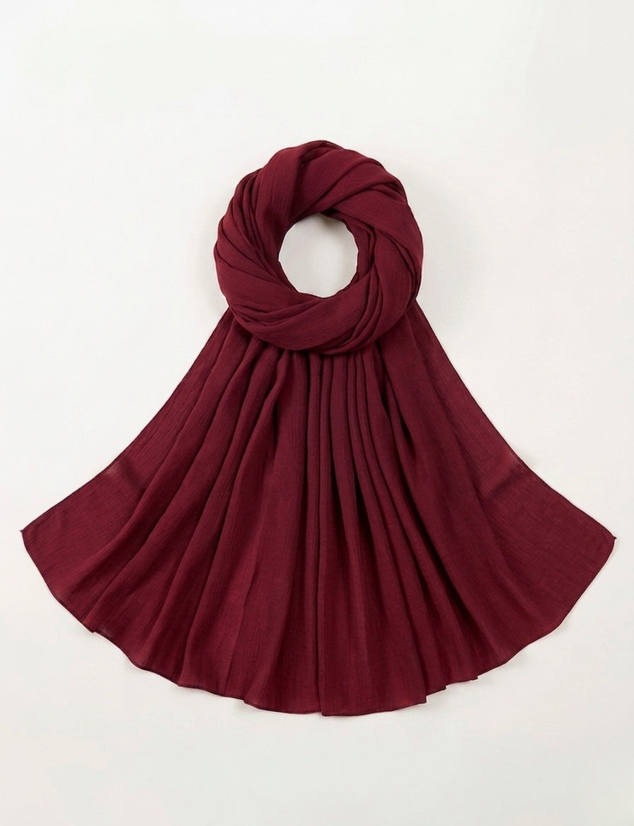 Wine Red Soft Georgette Scarf
