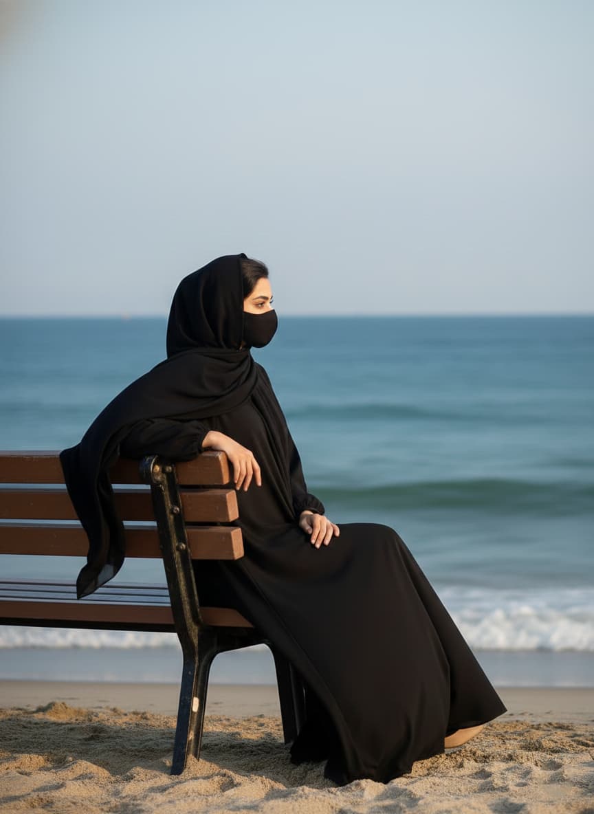 Classic Deep Black Abaya with Elastic Cuffs