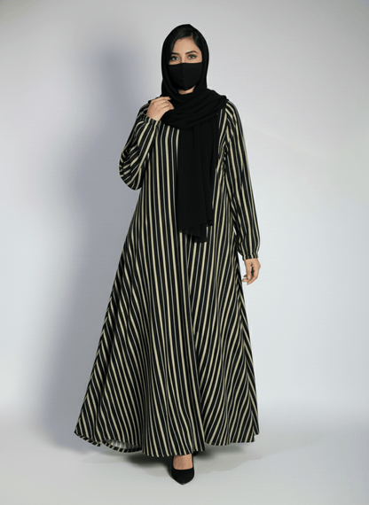 Midnight Gilded Stripe Abaya