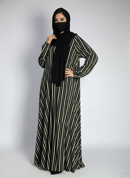 Midnight Gilded Stripe Abaya