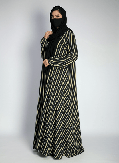 Midnight Gilded Stripe Abaya