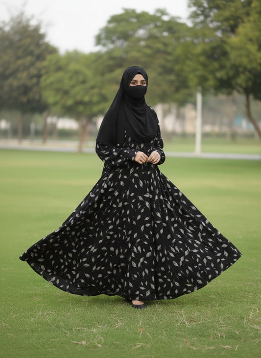 Leaf Printed Abaya