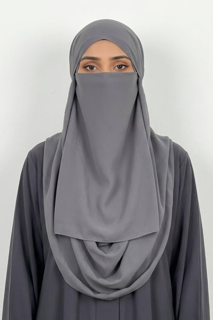 Premium 3-Piece Grey Hijab Set