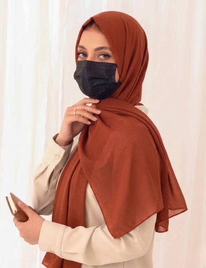 Terracotta Soft Georgette Scarf
