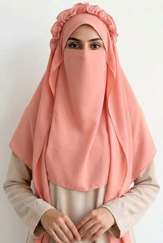 Crown Hijab Peach Pink