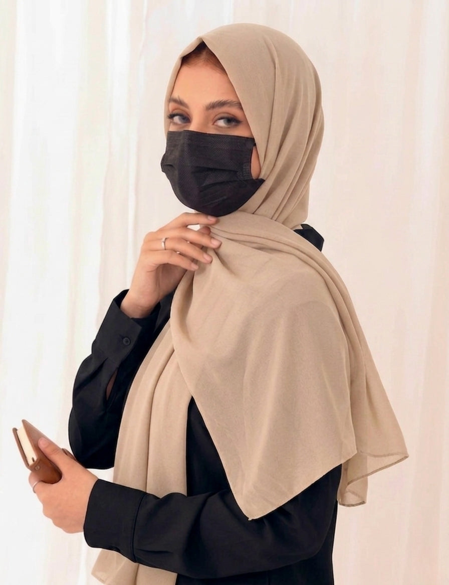 Beige Soft Georgette Scarf