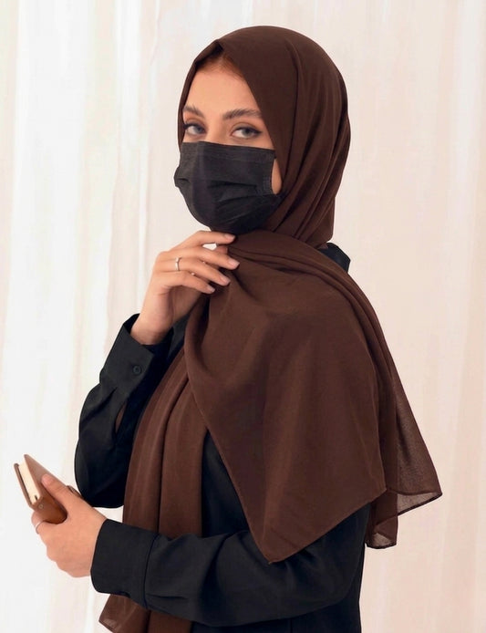 Chocolate brown Soft Georgette Scarf