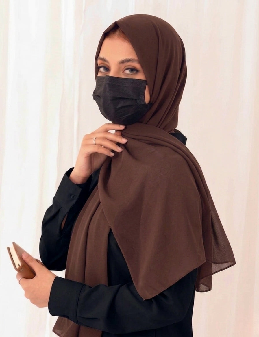 Mocha brown Soft Georgette Scarf
