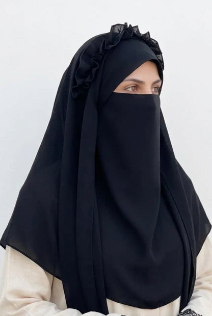 Crown Hijab Black