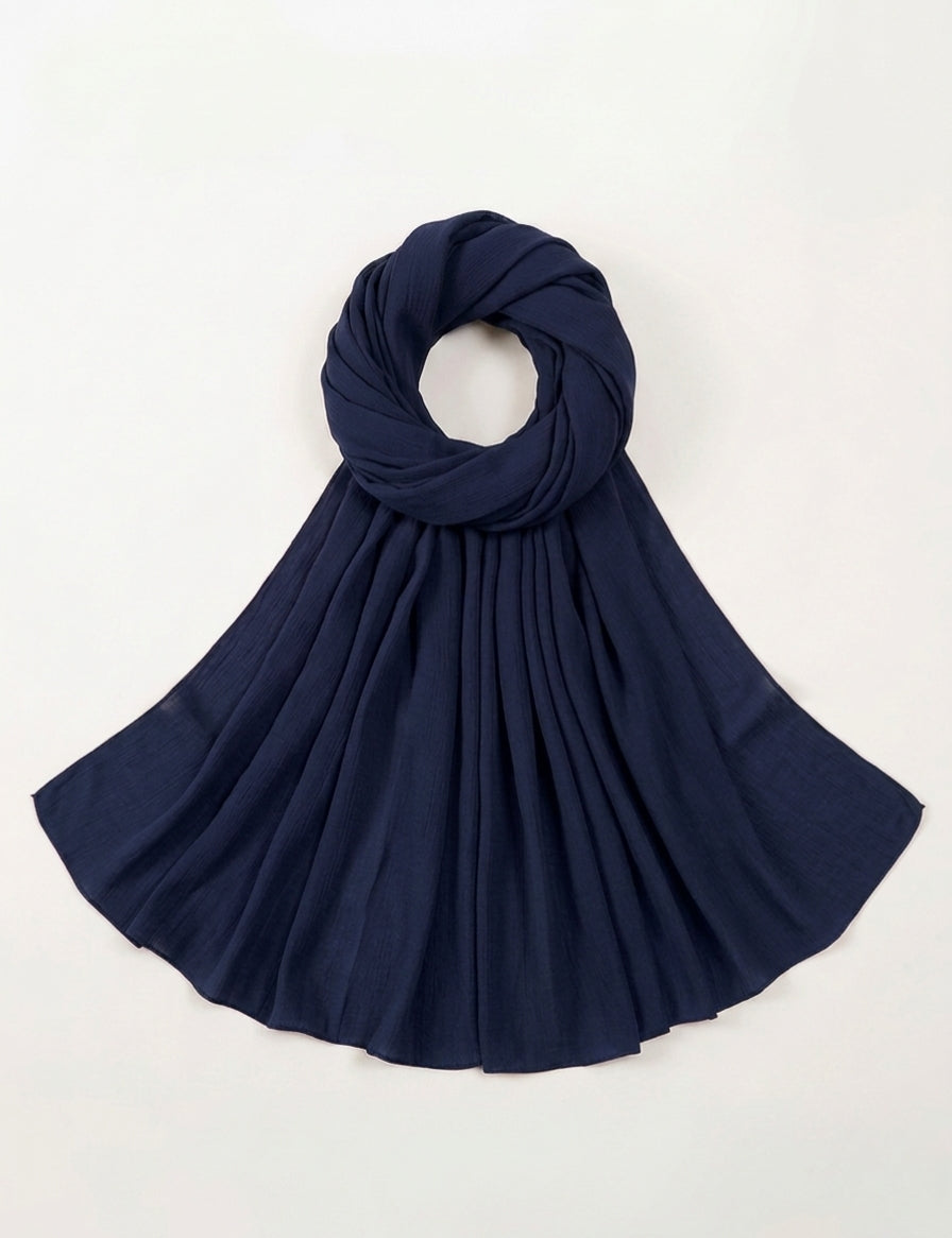 Navy Blue Soft Georgette Scarf