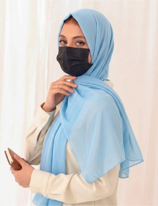 Sky Blue Soft Georgette Scarf