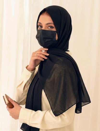 Black Soft Georgette Scarf