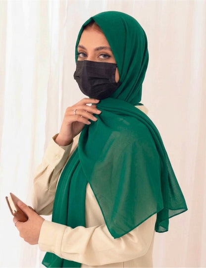 Emerald Green Soft Georgette Scarf