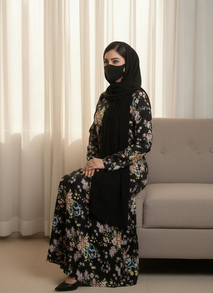 Floral & Ribbon Abaya
