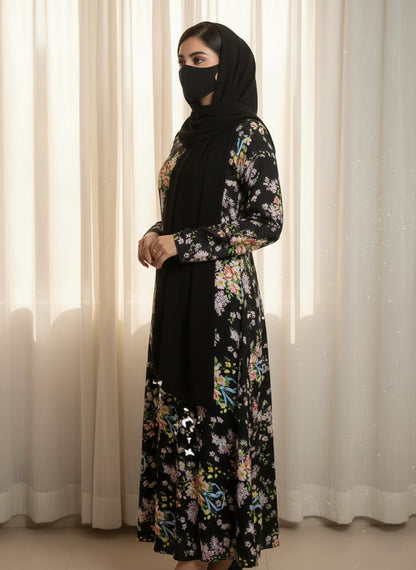 Floral & Ribbon Abaya