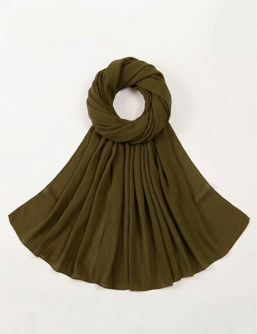 Olive Green Soft Georgette Scarf