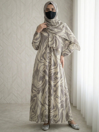 Gray Marbel Abaya