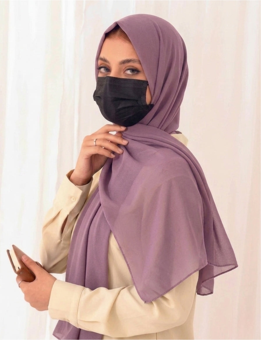 Mauve Soft Georgette Scarf