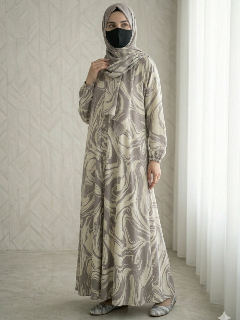 Gray Marbel Abaya