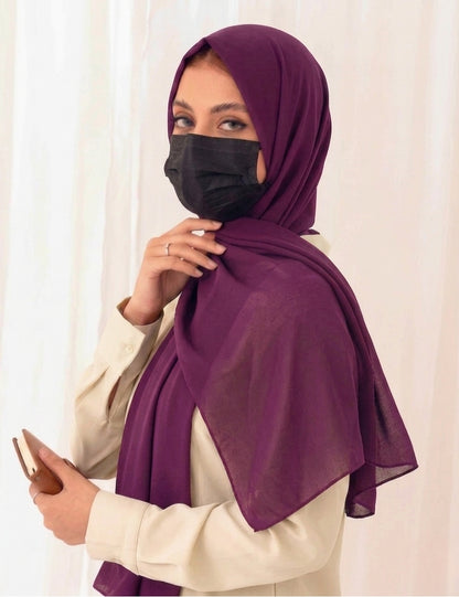 Burgundy Soft Georgette Scarf