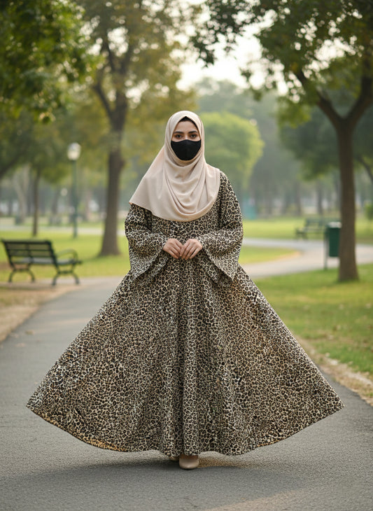The Zahra Cheetah Print Abaya