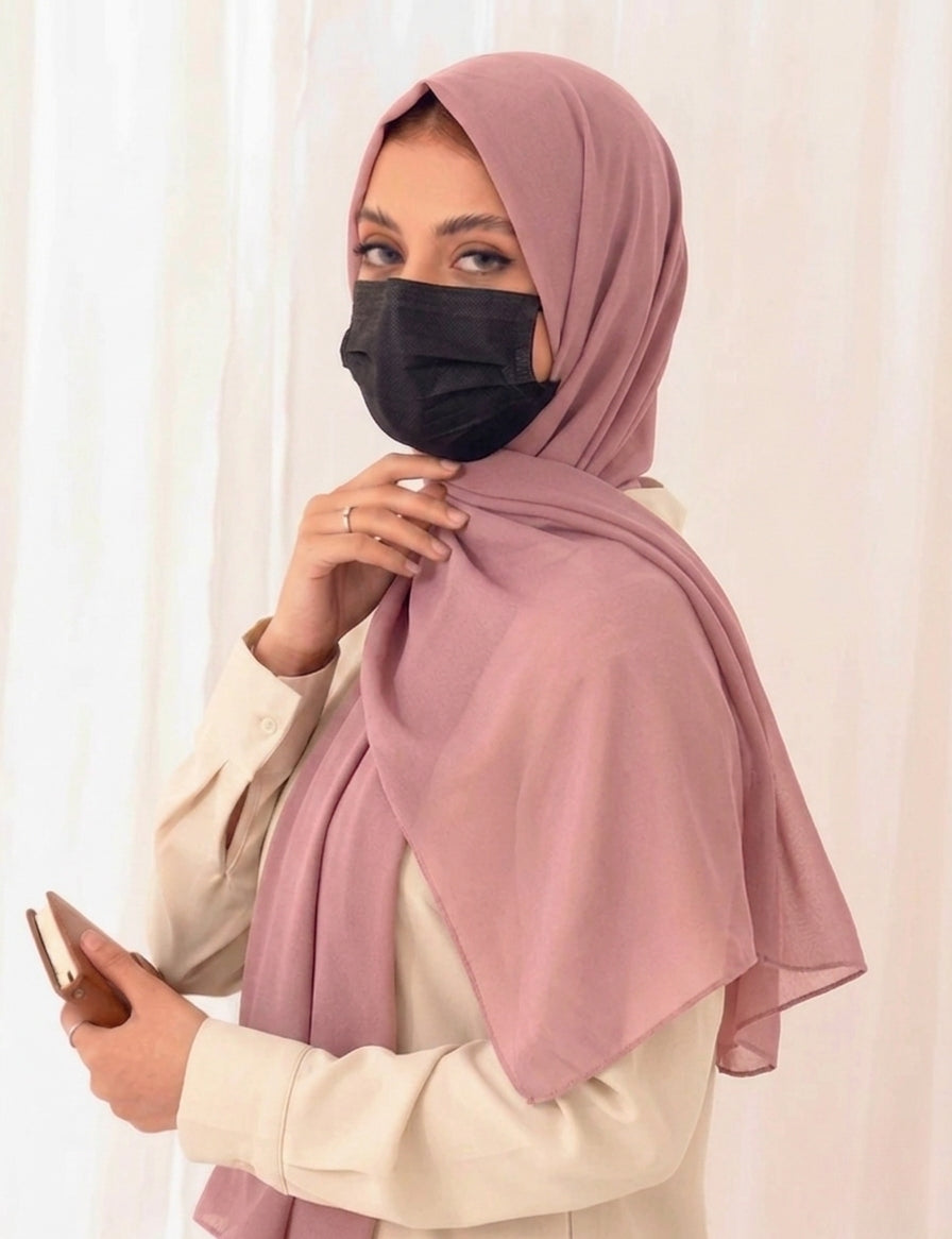 Dusty Pink Soft Georgette Scarf