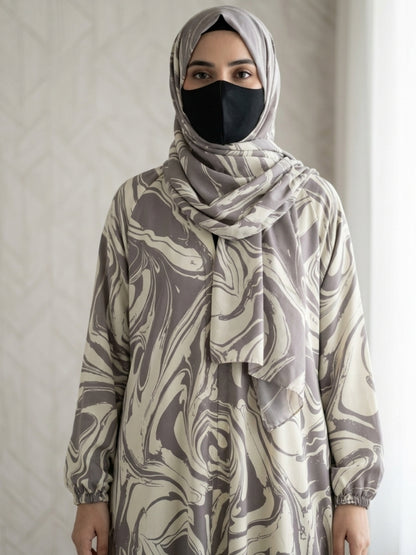 Gray Marbel Abaya