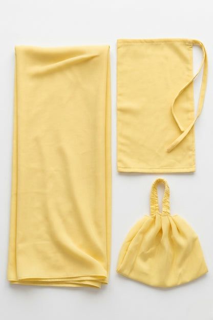 Premium 3-Piece Pastel-Yellow Hijab Set