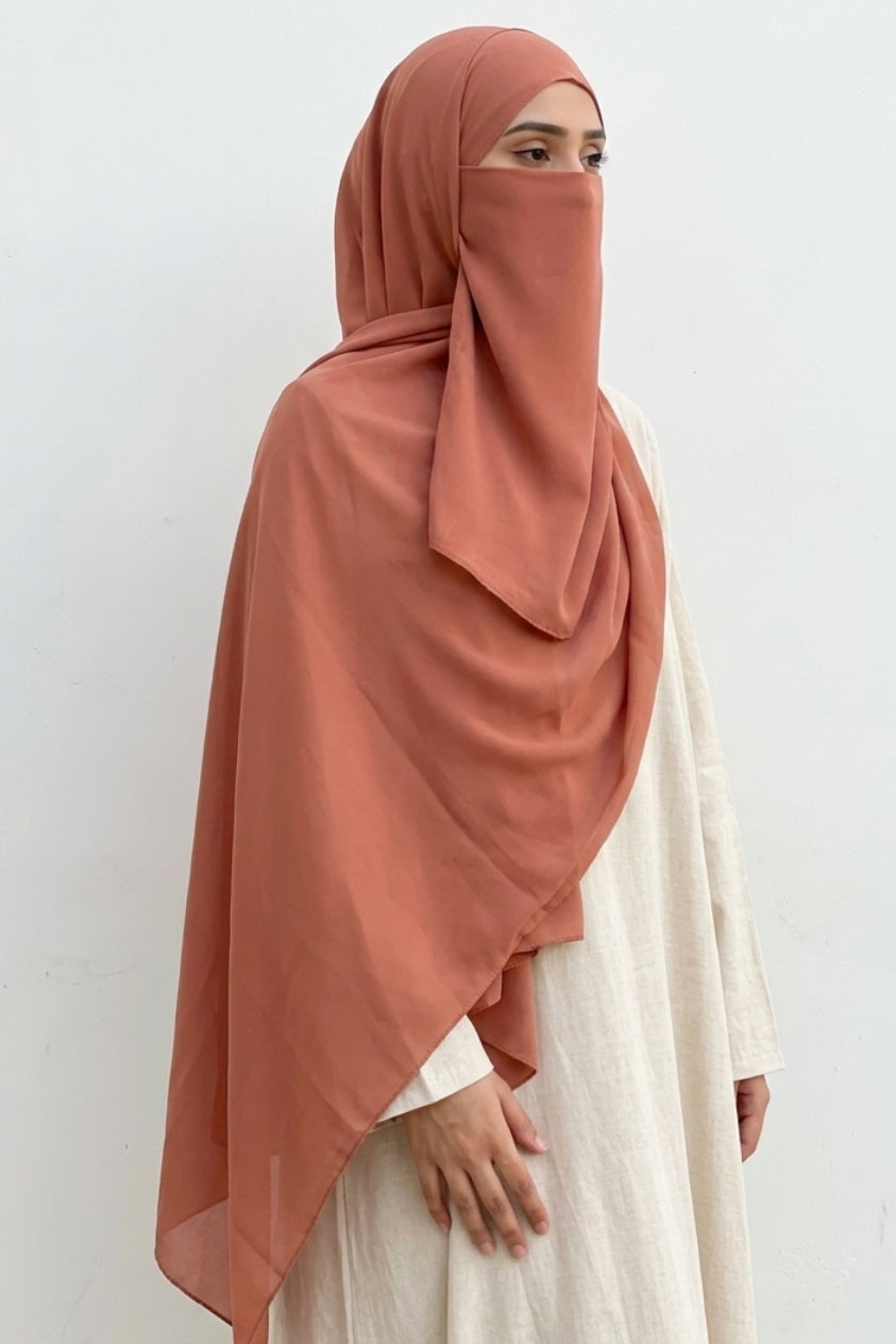 Premium 3-Piece Soft-terracotta Hijab Set