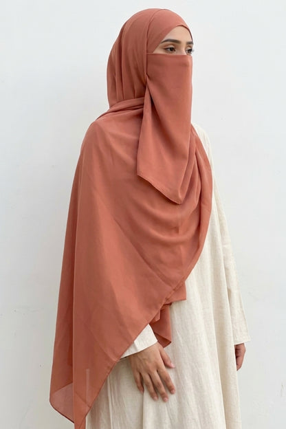 Premium 3-Piece Soft-terracotta Hijab Set