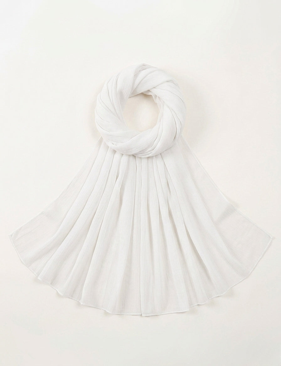 White Soft Georgette Scarf
