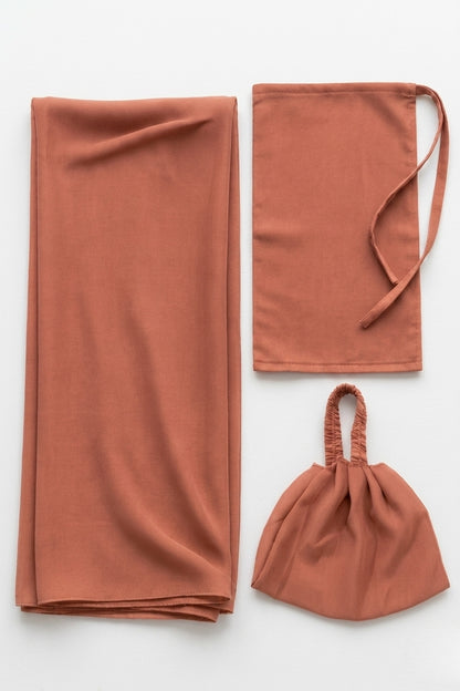 Premium 3-Piece Soft-terracotta Hijab Set